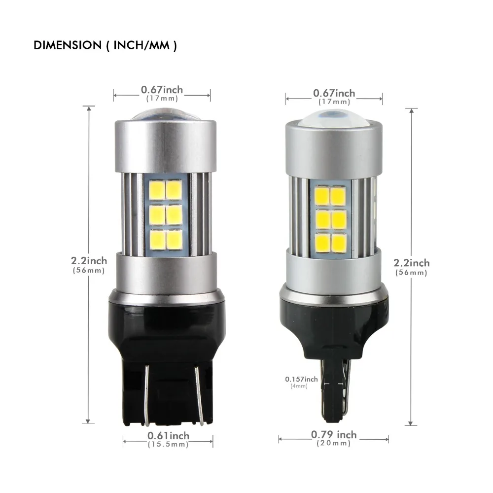 2 шт. 12 V 27SMD светодиодный светильник T20 W21W WY21W лампы W21/5 Вт указатель поворота 7440 7443