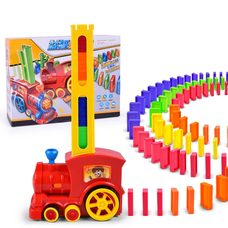Domino Автоматическая доставка автомобиль строительные блоки домино игрушки колеса автомобиля локомотив электронные игрушки для детей