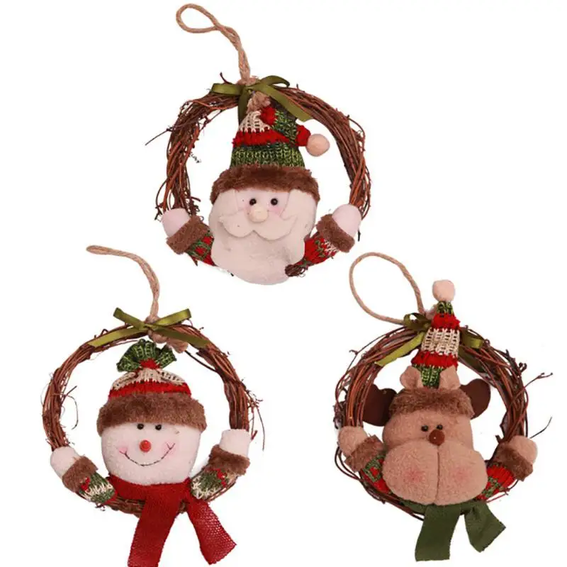 

New DIY Creative Wooden Christmas Circle Pendants Decoration Wood Crafts Christmas Ornaments Home Decor Supplies