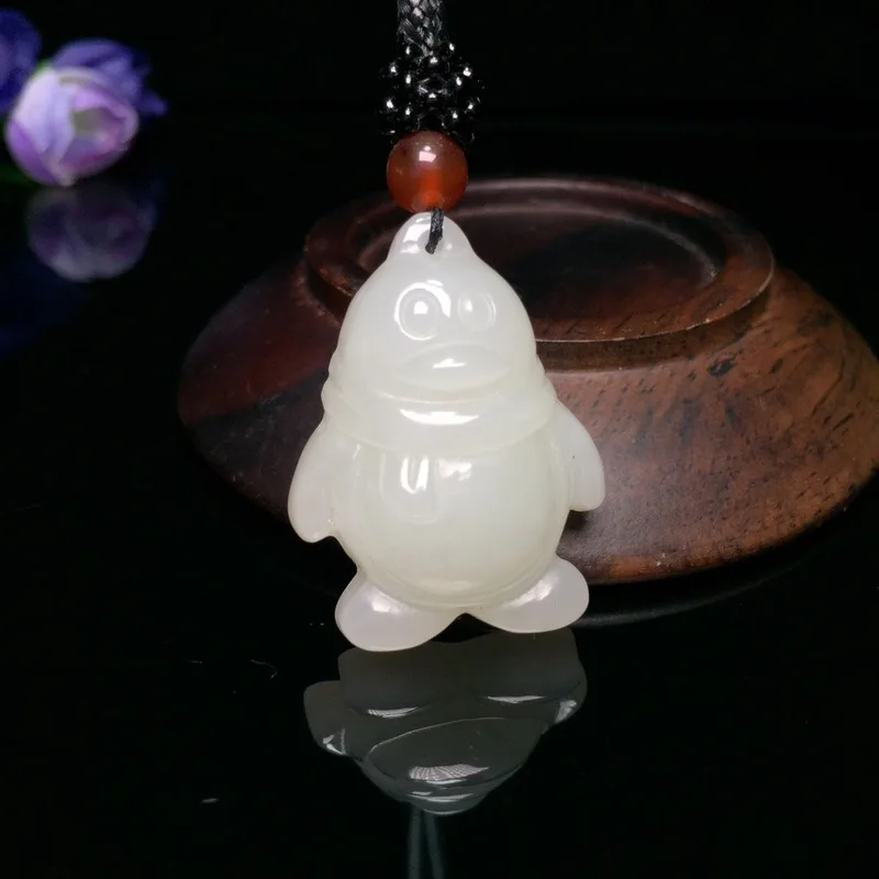 

2019 Reiki Chakra New Boys Fairy Popsocket Natural Pendant Small Penguins Necklace Hotan Whitenecklace With Certificate