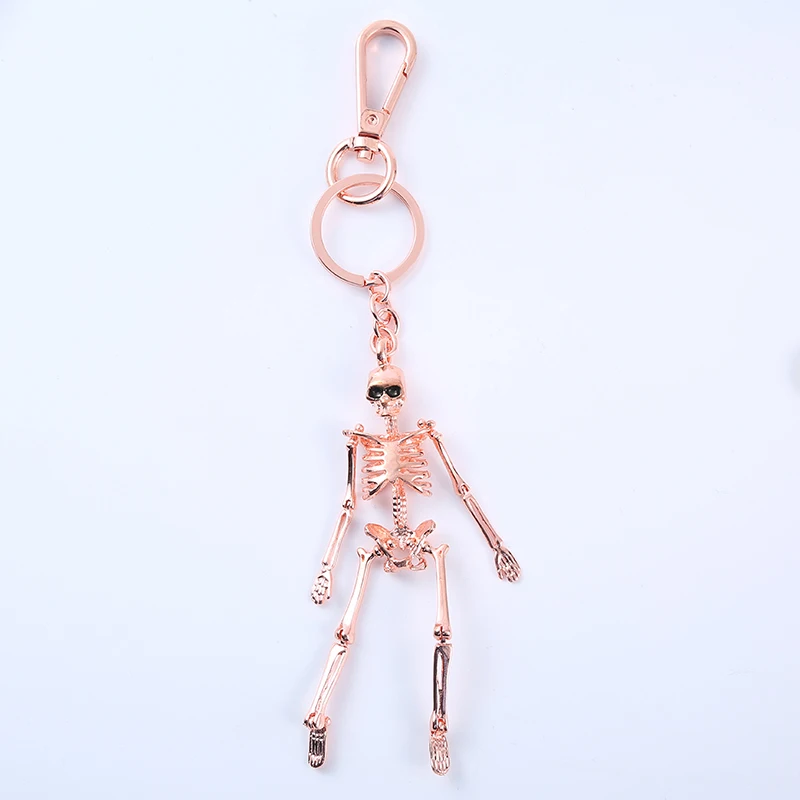 Брелок для мужчин персонализированный череп брелок для пар Модный складной скелет ключи цепочки Ключи Кольца сумка Шарм подарки
