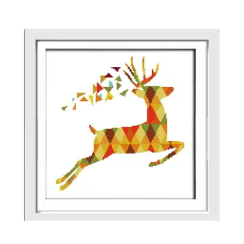 

Joy Sunday Colorful deer simple embroidery cross stitch kit Fawn animal simple and easy embroidery decorative patterns