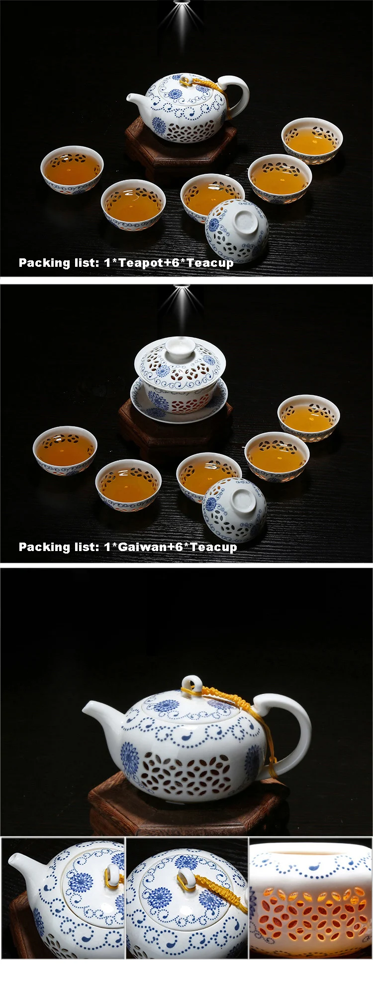 11 шт полые вафельная чайный набор кунг-фу синий и белый фарфоровая посуда для напитков Керамика стеклянная чайная чашка чайник Gaiwan фильтр