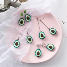 Креативные Веселые фрукты, авокадо резиновые, Акриловые Длинные Подвесные серьги Простые Модные дикие сладкие юные серьги для молодой женщины ювелирные аксессуары