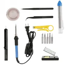 60 Вт Регулируемый температурный Электрический паяльник комбинированный сварочный инструмент отсос паяльник Советы Комплект наивысшего качества
