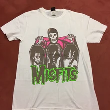 Винтажная Футболка 1980s Misfits Evilive, перепринт, размер США