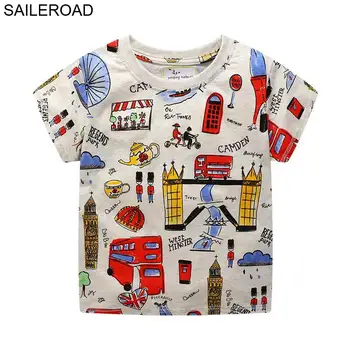 

SAILEROAD 4Years Girls T Shirts for Kids Tops Clothes Summer Children's Clothing New Cartoon Baby Boys Shirts