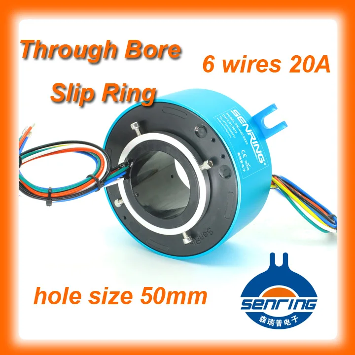 

Senring Connector slip ring large current 20A with 6 wires of bore size 50mm rotary joint