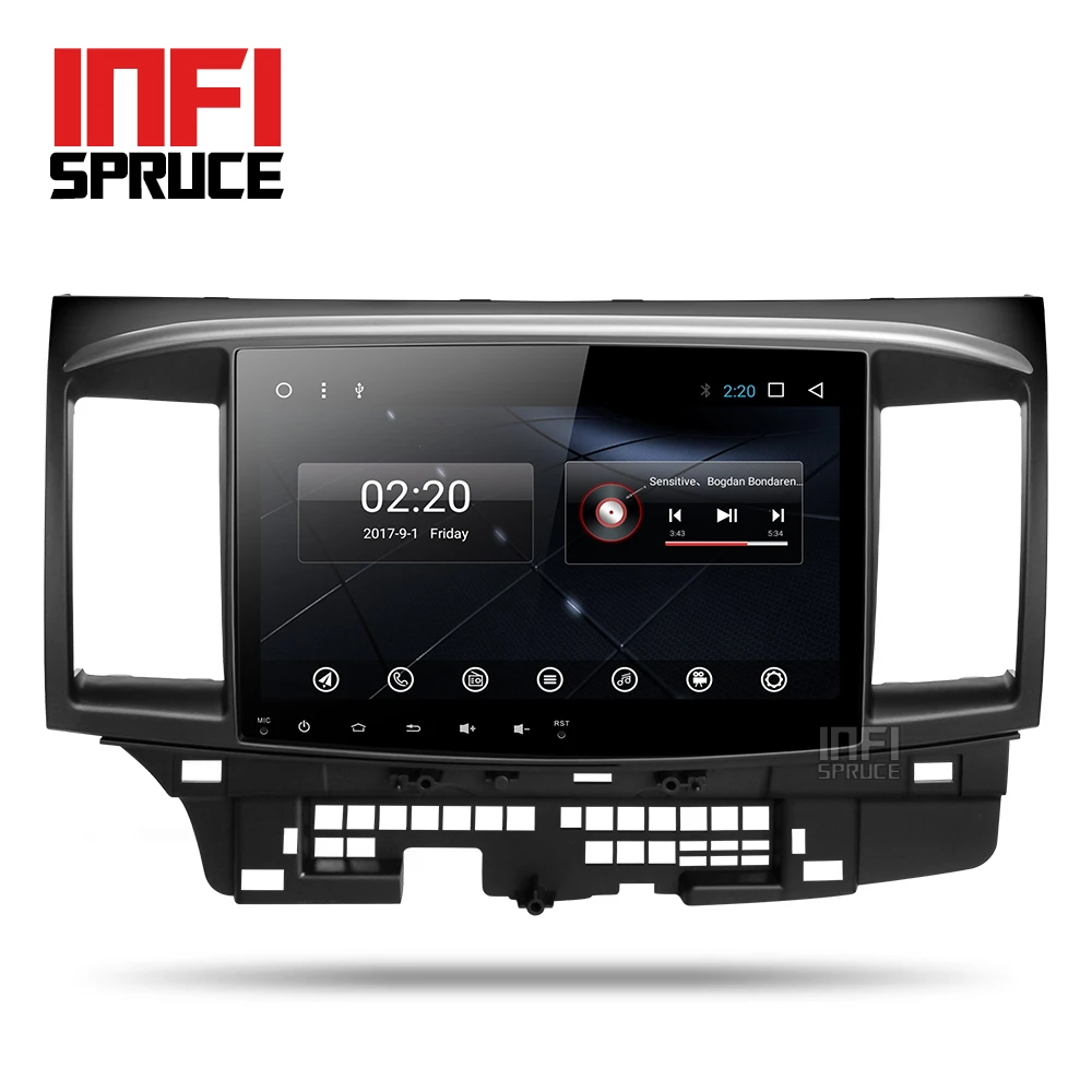 Cheap Android 9.0 Car DVD for Mitsubishi Lancer 2005-2016 with 10.1 inch 2 DIN 3G/4G GPS radio video player eight core car navigation 1