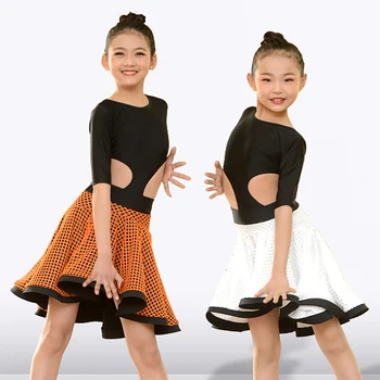 

Latin Dress For Girls Fashion Hollow Ballroom Chacha Tango Samba Practice Dance Wear Rumba Salsa Performance Kids Dresses DC2076