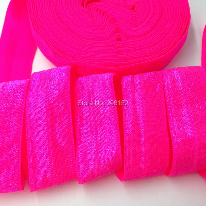 

Top Quality Neon Pink Fold Over Elastic 3/4" FOE Ribbon Stretchy Elastic Trim for Headband DIY Headwear Hair Accessories 10Y/lot