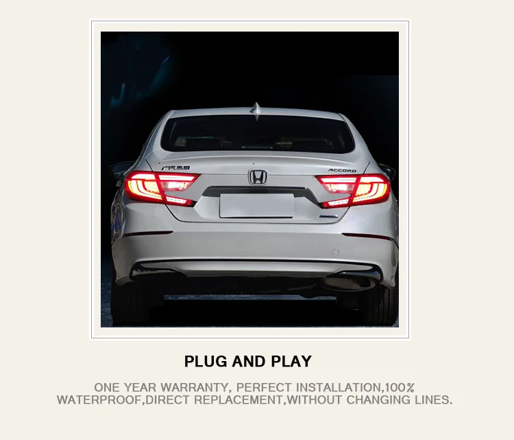 Автомобильный Стайлинг для Honda accord светодиодный задняя фара- задний фонарь DRL+ тормоз+ Парк+ сигнал с hid kit 2 шт