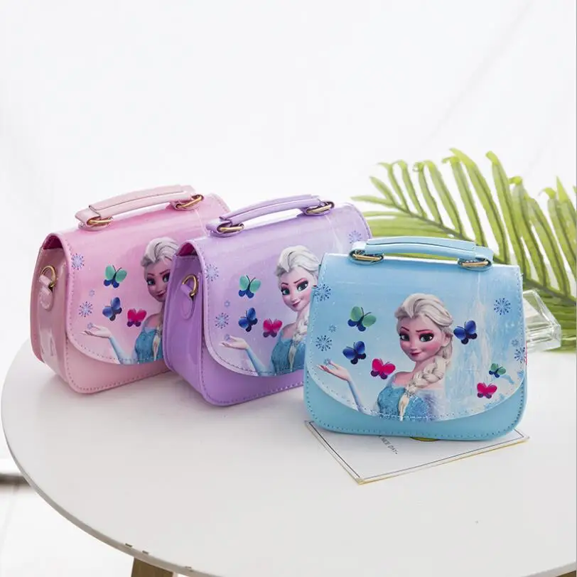 

New Cute Mini Bag Children Elsa Handbag For Women Cartoon Cat PU Waterproof Should Bag Kids Girls Fashion Messenger Bags