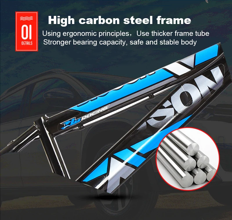 Top 18/20 inch mountain bike Children bicycle front and rear disc brakes single speed children