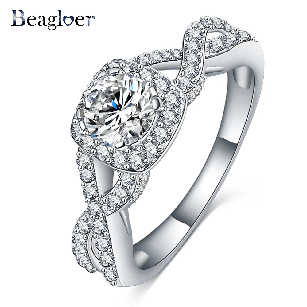 beagloer brand top selling shiny ring austrian crystal engagement ring square zirconia wedding rings for women - Selling Wedding Ring beagloer brand top selling shiny ring austrian crystal engagement ring square zirconia wedding rings for women - Selling Wedding Ring