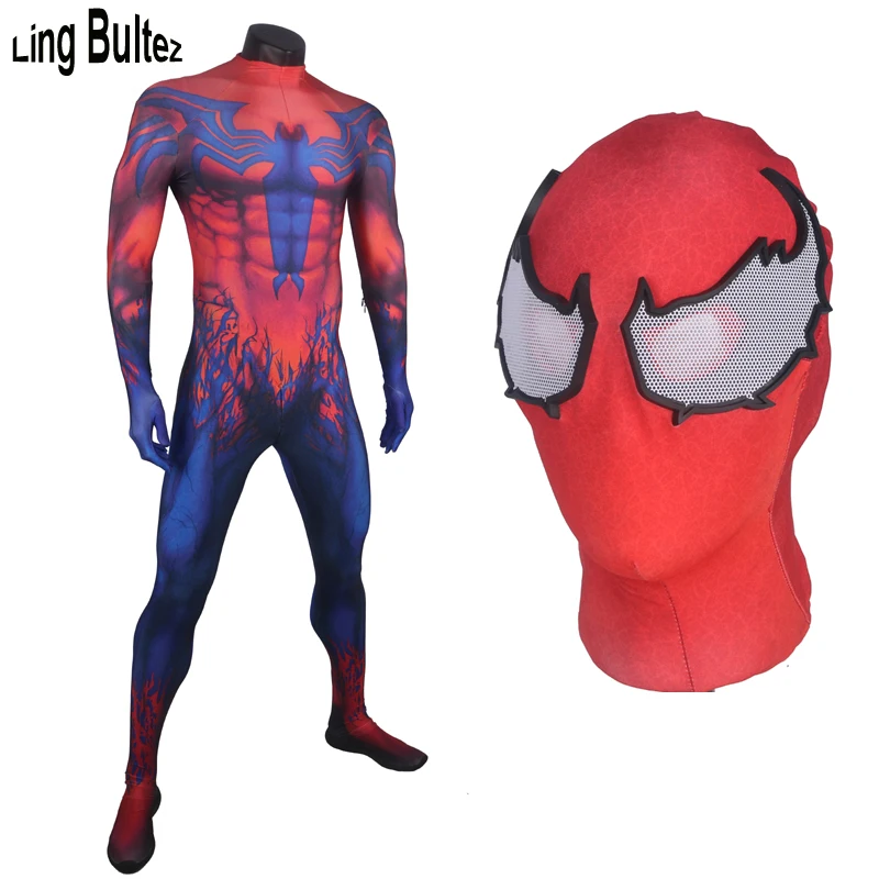 

Ling Bultez High Quality New Spiderman Cosplay Costume Toxin Costume Spandex Toxin Suit Venom Cosplay Costume For Party