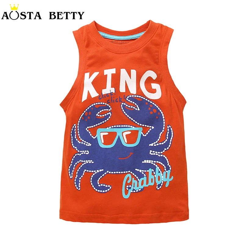 Bebe Gilet Garcon Sans Manches T Shirts De Bande Dessinee Crabe Rouge Petit Garcon 1 6 Ans Enfant Garcon Gilet Garcon Bebe T Shirt Enfant D Ete Gilet Aliexpress
