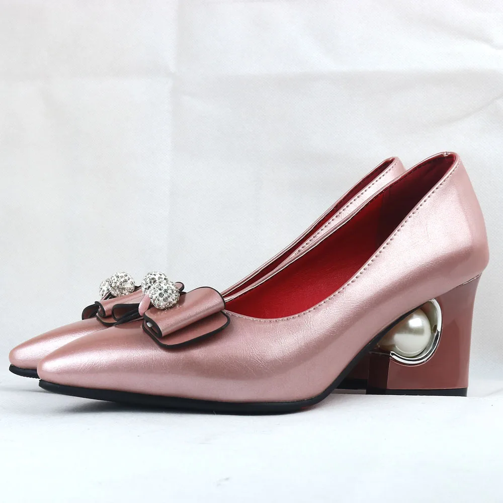 Распродажа, брендовые новые модные блестящие Женские официальные туфли-лодочки пикантные женские свадебные туфли бежевого, красного, розового, черного цвета Большие размеры 12, 31, 48, EY6s - Цвет: Pink