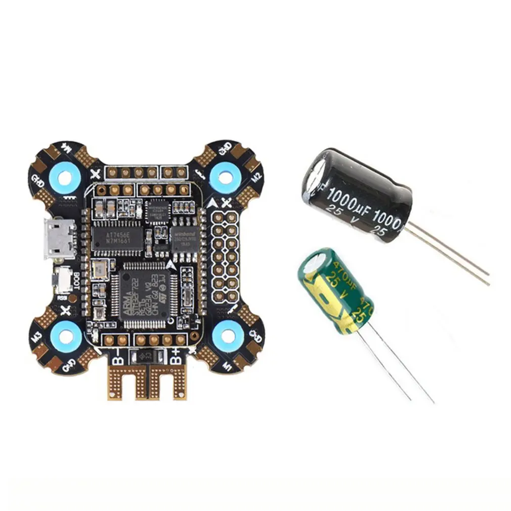 

JHEMCU F722 Betaflight F7 Flight Controller 2-6S OSD 5V/2A BEC Current With 25V/1000uF Capacitor 30x30mm For RC Parts