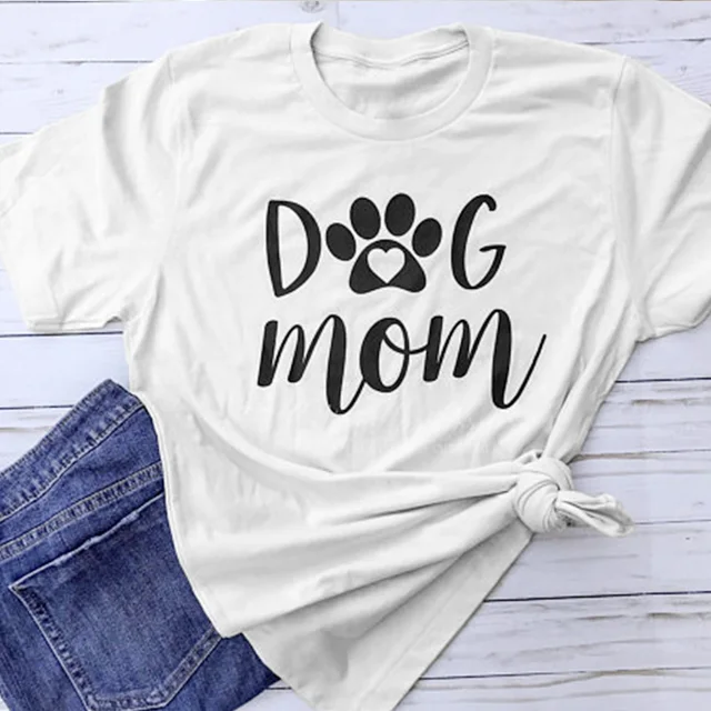 Dog Mom Paw T Shirt Women Mom Dog Lover Gift Tshirt Summer Style Funny