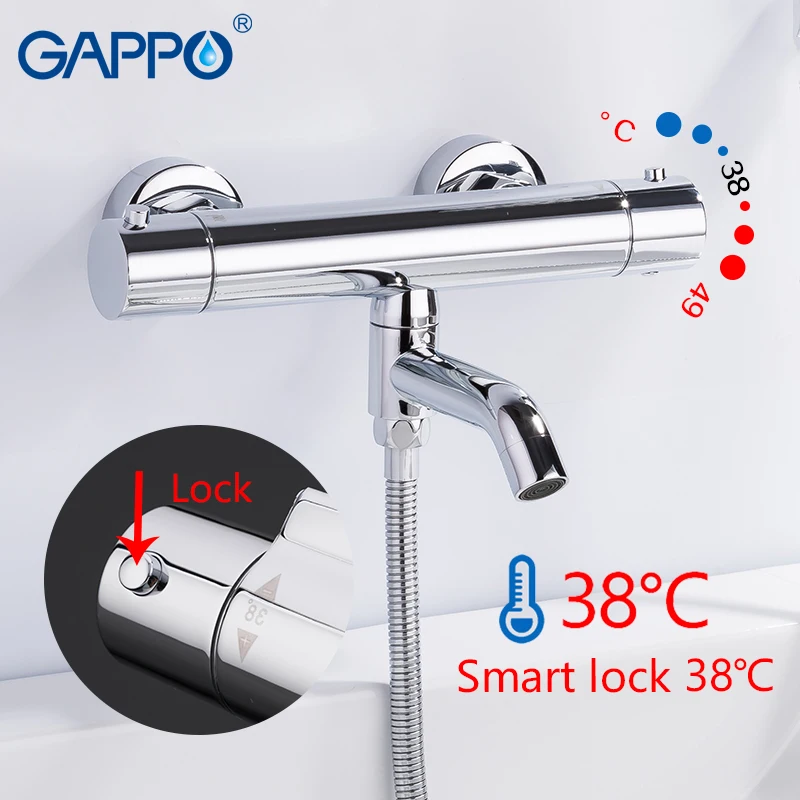 GAPPO душ подвижные планки ванная комната термостат душевая смесительная Ванна смеситель для душа настенная Регулируемая направляющая круглая душевая головка