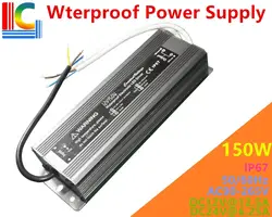 150 W IP67 Водонепроницаемый коммутации Питание 12 V 12.5A 24 V 6.25A трансформатор освещения 110 V 220 V открытый светлая светодиодная полоса драйвер CE