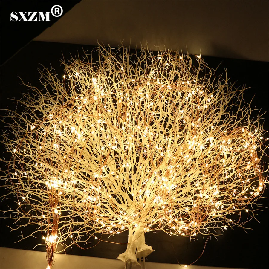 Sxzm 12ボルト20 × 2メートル400 leds ledストリングライトスーパーソフト柔軟なストリップdc 5.5 × 2.1ミリメートル屋外装飾クリスマスツリー、庭、パーティー