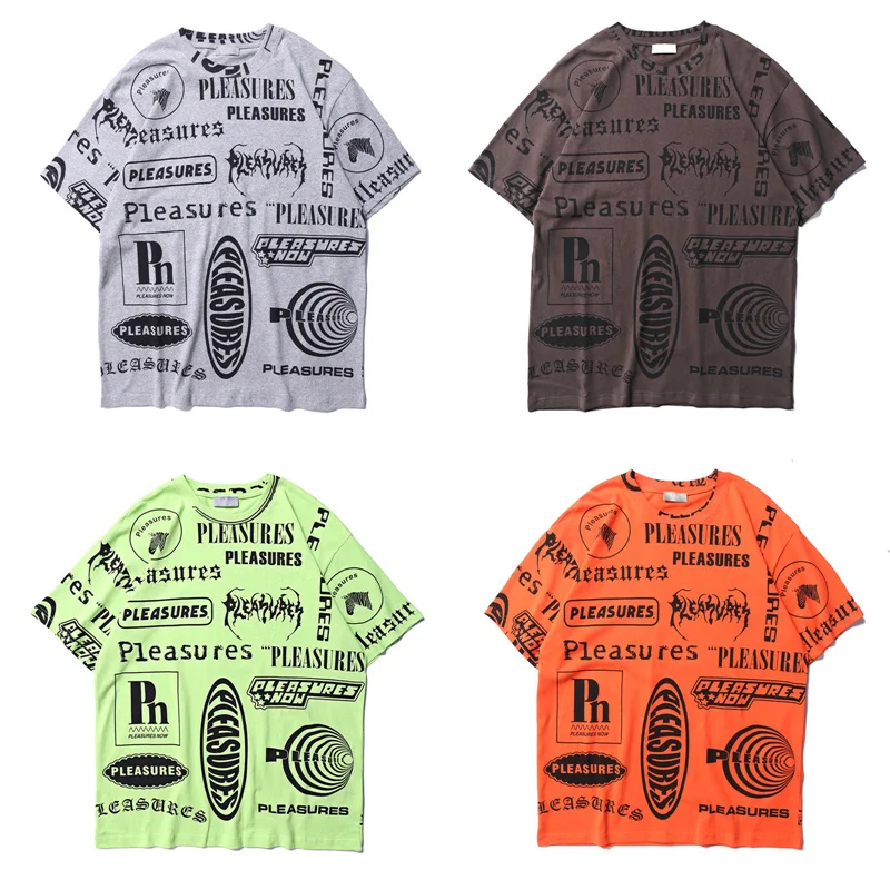 

19ss Pleasures T Shirt Full Letters Print Streetwear T-shirt Best Quality Mens Clothing Top Tees Pleasures T-shirt