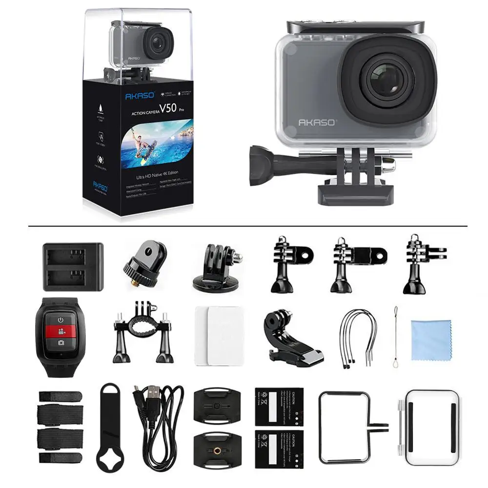 AKASO V50 Pro Native 4K/30fps 20MP WiFi Action Camera with EIS Touch Screen Adjustable View Angle 3