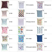 [Sigzagor] 5 влажных сухих сумок с двумя карманами на молнии детские подгузники многоразовые водонепроницаемые Пловцы на выбор 100