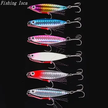 

6pc Metal Fishing Lure 15g 20g Slow Jigs Lure Casting Artificial Jig Hard Lead Metal Lures Bait Glow in the Dark Double Hooks