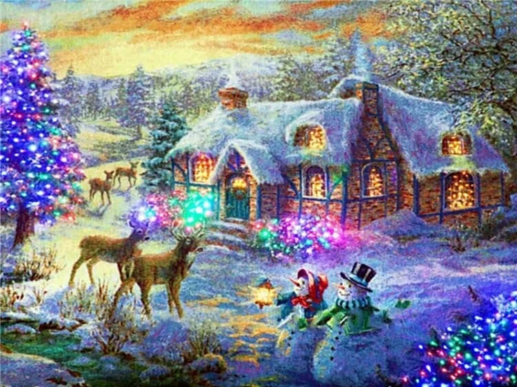 

Christmas Decorations For Home Stickerei DIY Diamond Painting Cross Stitch Full Square/Round Diamond Embroidery Full Display