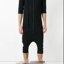 Корейская версия новой личности волос стилист с капюшоном комбинезон мужской Подиум моды Свободные Комбинезоны певица костюм