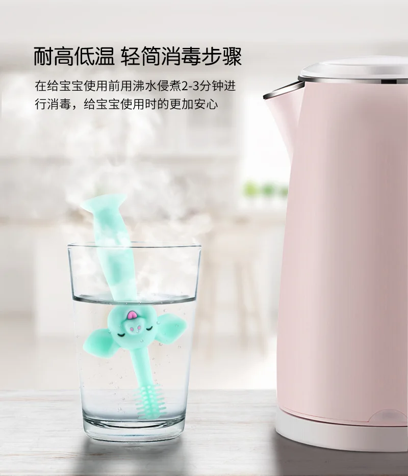 1PC Kids Soft silicone baby toothbrush Baby Children Dental Oral Care Tooth Brush Tool Baby kid Animals tooth brus (5)