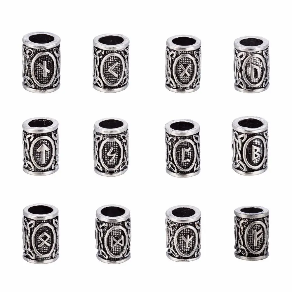 

Lemegeton buenos 24 Runes viking beads for jewelry making small floating beads for bracelets diy beads for barba man