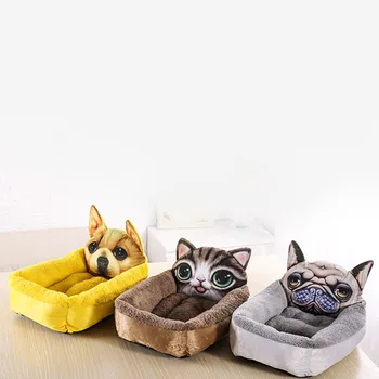 

pet dog bed cat kennel Plush mat Animal Cartoon Shaped Dog House Sofa Puppy Flannel Kennel Cat Litter pet cat Mats small dog bed