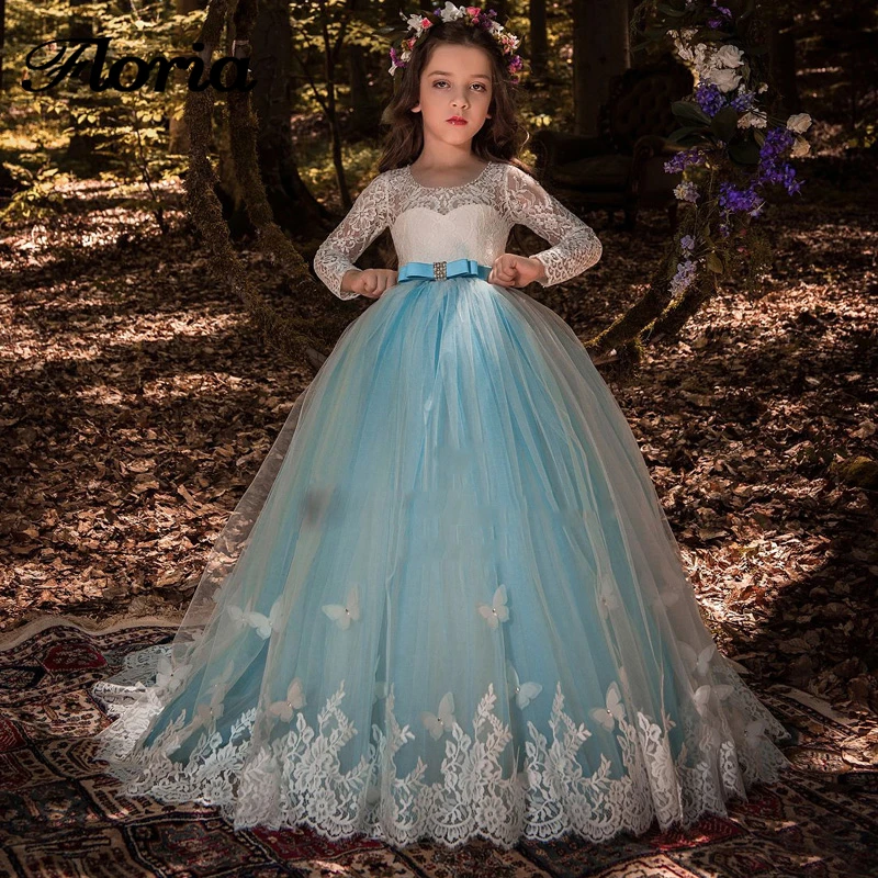 Принцессы бальное платье для девочек в цветочек платья для свадьбы Новые поступления для девочек праздничное платье для первого причастия