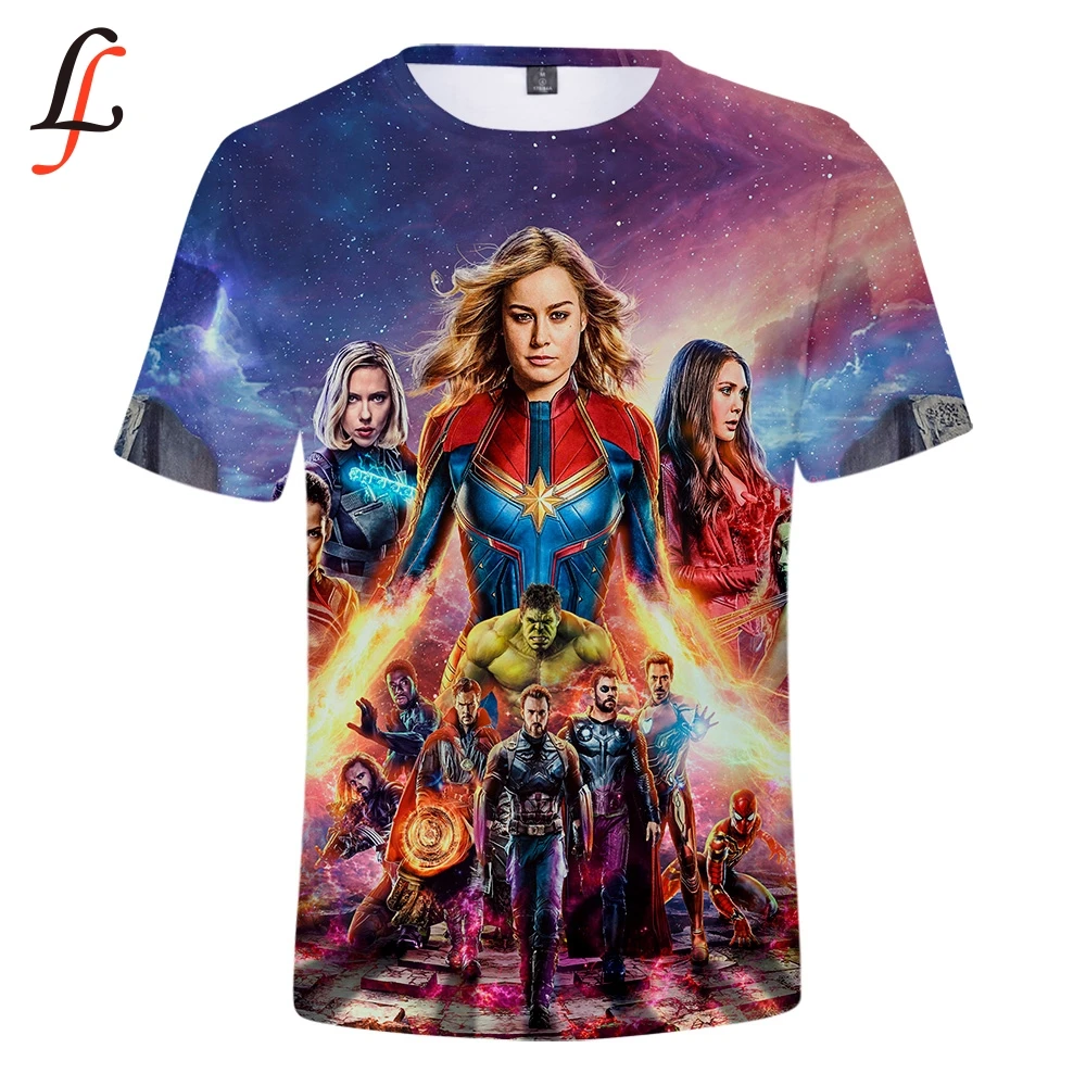 Мужская/женская футболка с 3D принтом Marvel Endgame коротким рукавом в стиле Харадзюку
