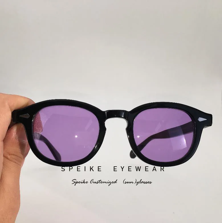 Speike индивидуальные солнцезащитные очки высокого качества Джонни Деппом Lemtosh Стиль черная рамка с тонированные близорукость очки 44/46/49 мм