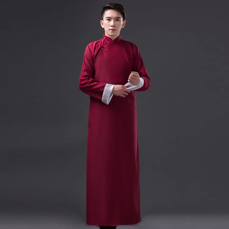 Китайский человек одежда наряд учительницы Молодежные ученики Косплей Халат Костюм Традиционный старинный костюм