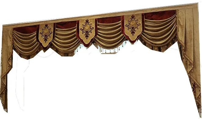 Новая Европейская стильная ткань для занавесок с вышивкой занавески s для гостиной столовой спальни балдахин - Цвет: Valance
