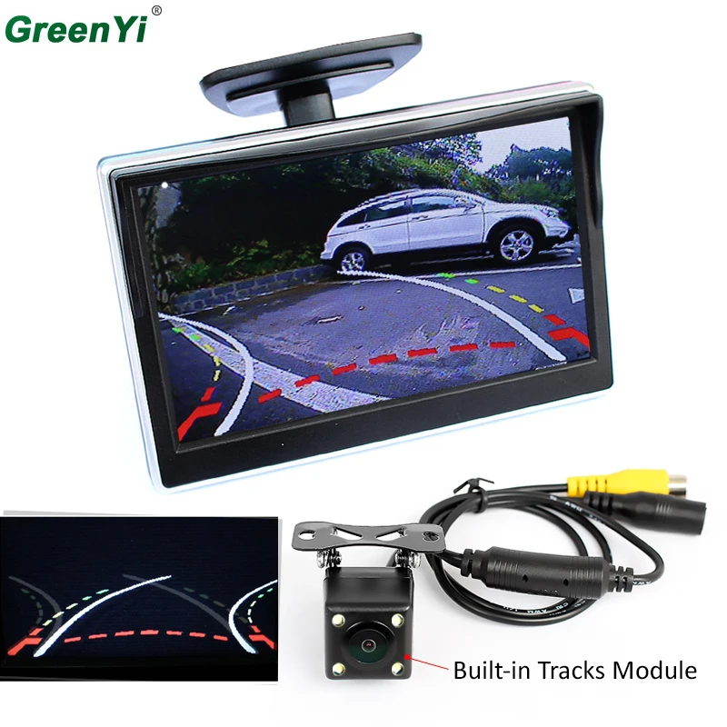 

CCD Night Vision Intelligent Car Parking Camera with Backing Trajectory Rear Camera+5 Inch TFT Car Monitor Video Player