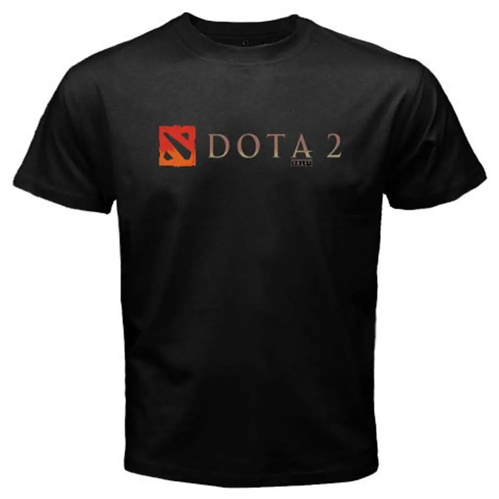 DOTA 2 логотип * обороны Мультиплеер древние игры черная футболка Размеры S-3XLBrand Для
