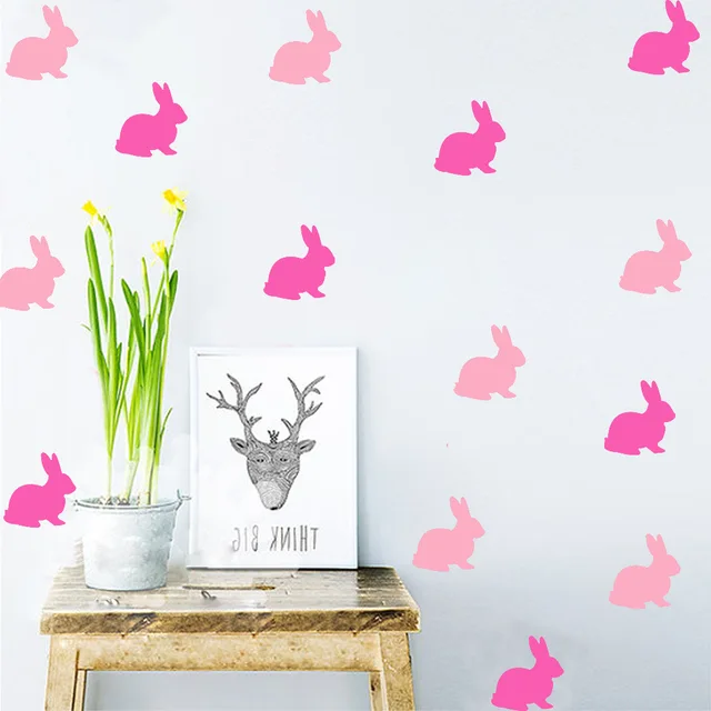 os1564 7.5cmx8cm cute bunny wall sticker baby nursery wall decal