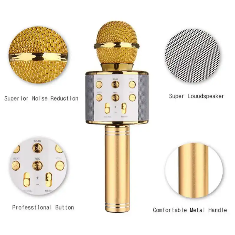 WS858 Wireless Karaoke Microphone Portable Bluetooth mini home KTV for