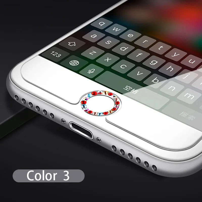 Универсальная наклейка на кнопку для дома iPhone 8 7 6 6 S Plus 5s SE Touch ID отпечаток пальца анти пот протектор для IPad Air 2 3 4 алмаз - Цвет: Color 3