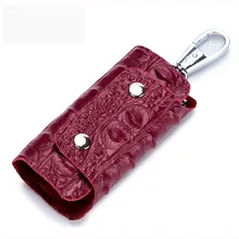 Новая Мода крокодиловый узор из натуральной кожи автомобильный держатель для ключей стойка для цепочек Талия висячая воловья домашняя сумка однотонный коричневый красный