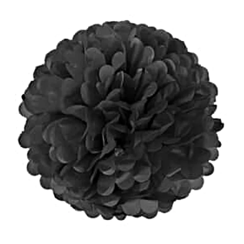 FENGRISE Pom Poms 1 шт. 30 см бумажные шарики из искусственных цветов Свадебные украшения вечерние товары для дома автомобильные декоративные - Цвет: Black
