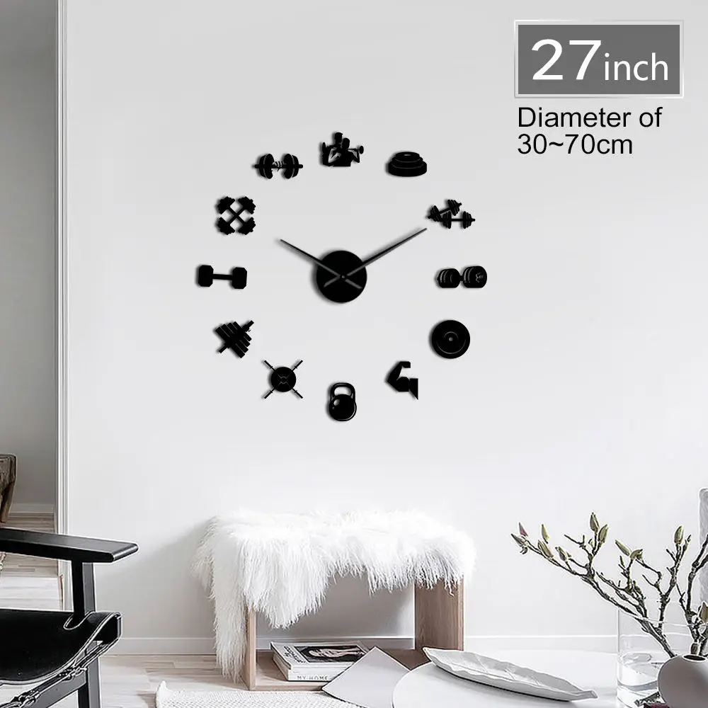 

Bodybuilder Sport 3D DIY Wall Clock Unique Bodybuilding Gift For Fitness Lover Gym Acrylic Mirror Effect Wall Decor Clock Watch