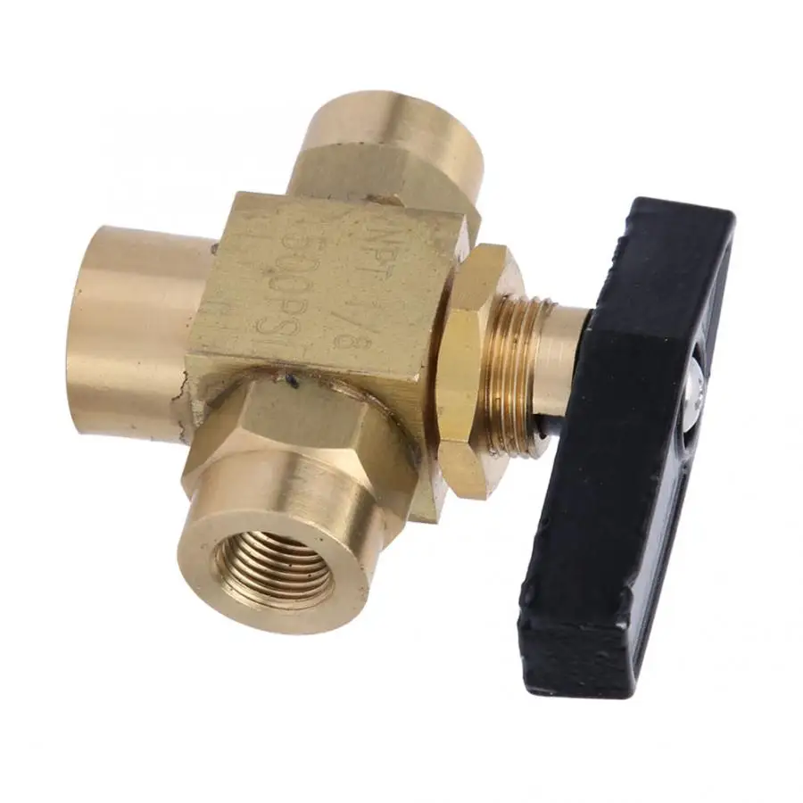 Высокого давления 1500psi 3 Way мама NPT 1/" 1/4" 3/" латунный шаровой клапан